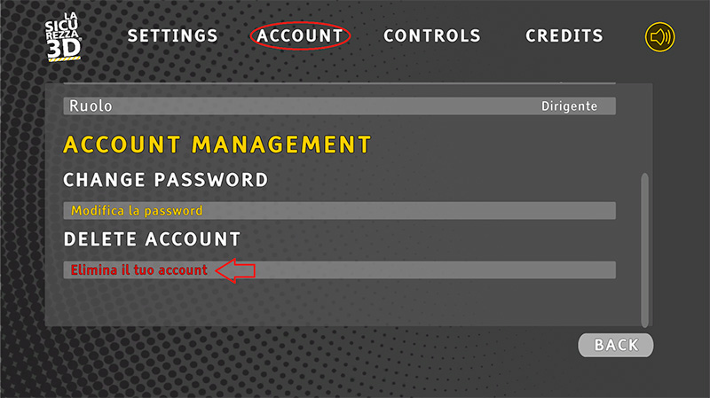 Cancella Account